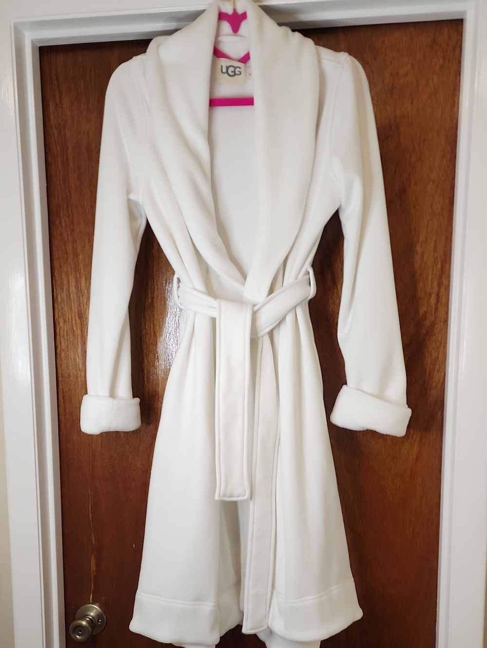 UGG Women's White Plush Shawl Collar Robe, Most Luxurious Robe You'll Ever Own